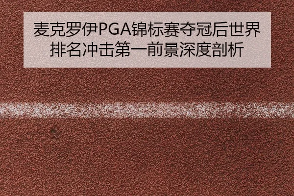 麦克罗伊PGA锦标赛夺冠后世界排名冲击第一前景深度剖析